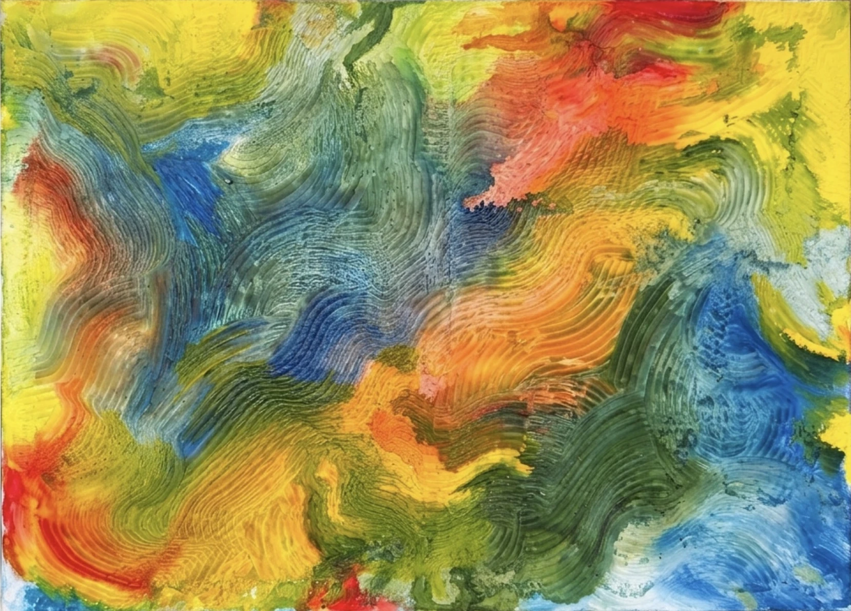 The Jungle, modeling paste and acrylic on canvas
